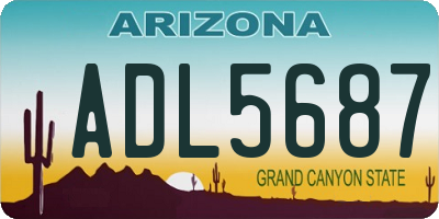 AZ license plate ADL5687