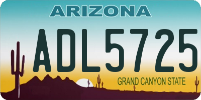 AZ license plate ADL5725