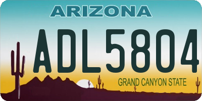 AZ license plate ADL5804