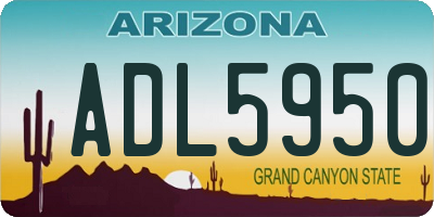 AZ license plate ADL5950