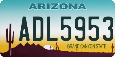 AZ license plate ADL5953