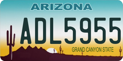 AZ license plate ADL5955