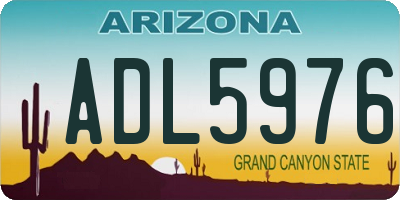 AZ license plate ADL5976