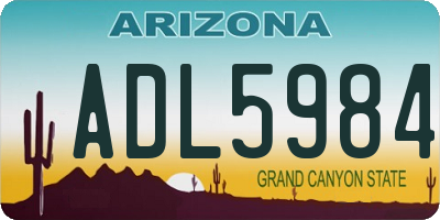 AZ license plate ADL5984