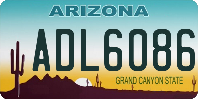 AZ license plate ADL6086