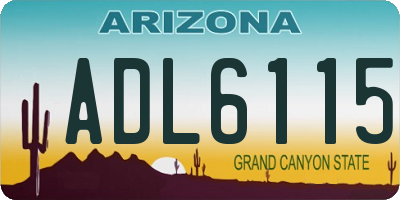 AZ license plate ADL6115