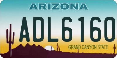 AZ license plate ADL6160
