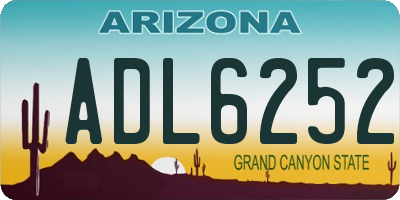 AZ license plate ADL6252