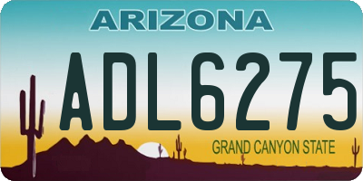AZ license plate ADL6275