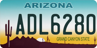 AZ license plate ADL6280