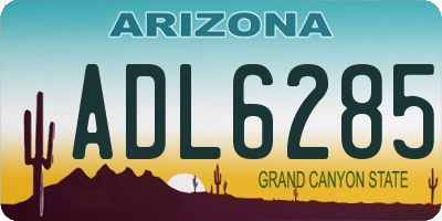 AZ license plate ADL6285
