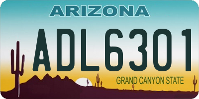 AZ license plate ADL6301