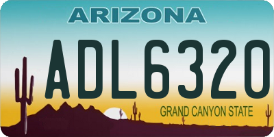 AZ license plate ADL6320
