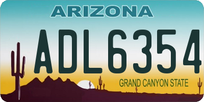 AZ license plate ADL6354