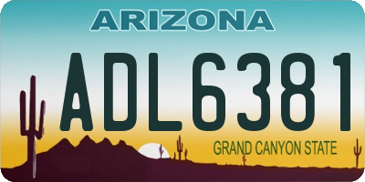 AZ license plate ADL6381