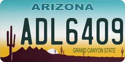 AZ license plate ADL6409