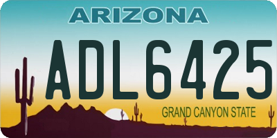 AZ license plate ADL6425