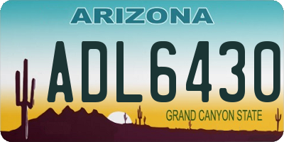 AZ license plate ADL6430