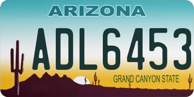 AZ license plate ADL6453