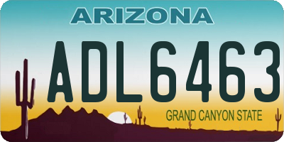 AZ license plate ADL6463