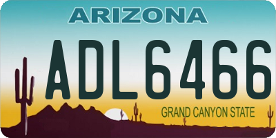 AZ license plate ADL6466