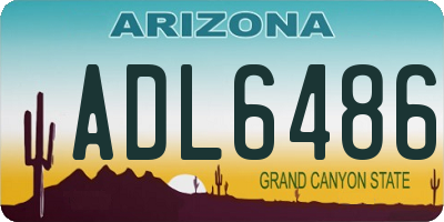 AZ license plate ADL6486