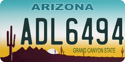 AZ license plate ADL6494