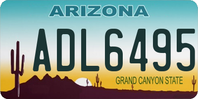 AZ license plate ADL6495