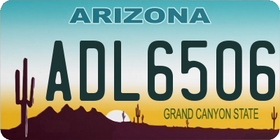 AZ license plate ADL6506