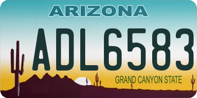 AZ license plate ADL6583