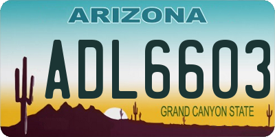 AZ license plate ADL6603