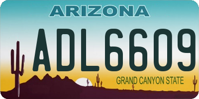 AZ license plate ADL6609
