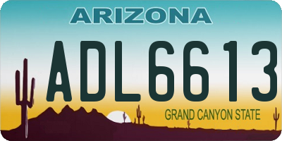AZ license plate ADL6613