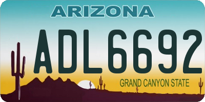 AZ license plate ADL6692