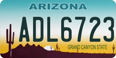 AZ license plate ADL6723