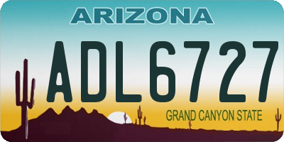 AZ license plate ADL6727