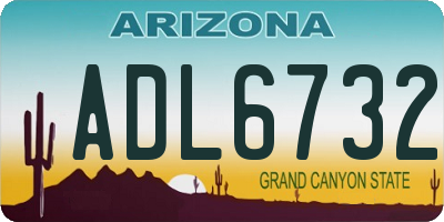 AZ license plate ADL6732