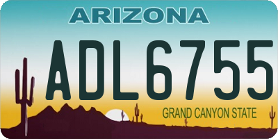 AZ license plate ADL6755