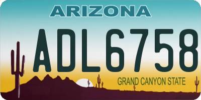AZ license plate ADL6758