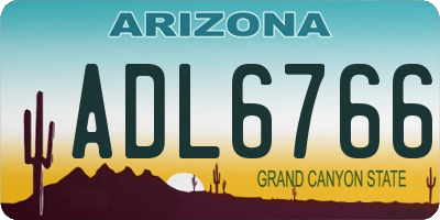 AZ license plate ADL6766