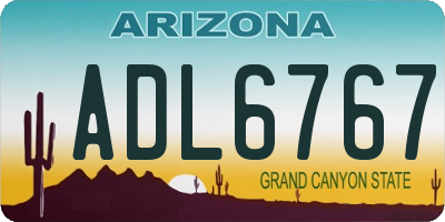 AZ license plate ADL6767