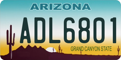 AZ license plate ADL6801