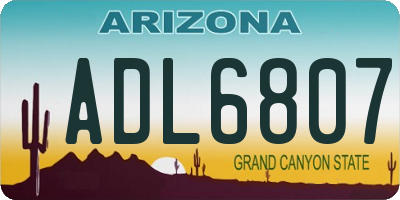 AZ license plate ADL6807