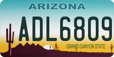 AZ license plate ADL6809