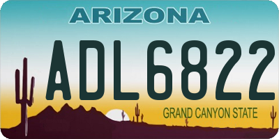 AZ license plate ADL6822