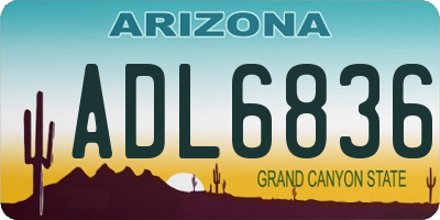 AZ license plate ADL6836