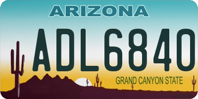 AZ license plate ADL6840