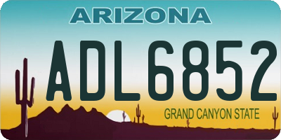 AZ license plate ADL6852