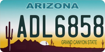 AZ license plate ADL6858
