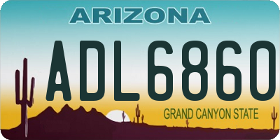 AZ license plate ADL6860